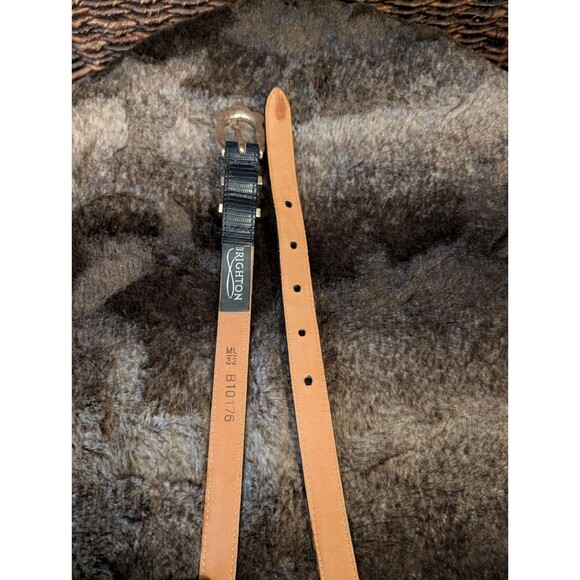 Brighton Leather Belt 32 Lizard Embossed Black Silver Western Cowgirl Boho Rodeo main image 9